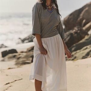 Free People Cream Maxi Skirt